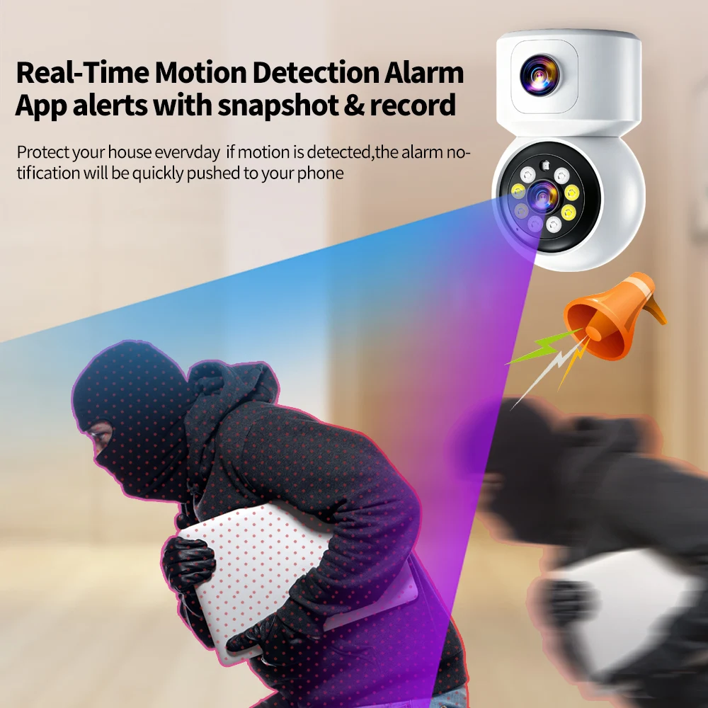 Yoosee WiFi Baby Monitor Dual Screens 2K PTZ Surveillance P2P Security Protection Mini Security Camera Yoosee