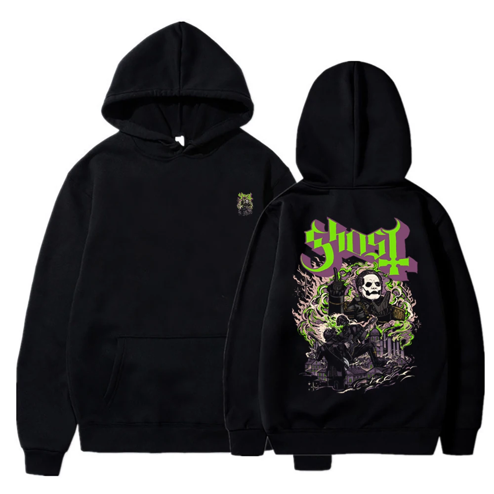 

New Autumn Hoodies Harajuku Ghost Rock Band Printed Pullover Long Sleeve Hoodies Clothes Men＆Women Oversized Streetwear Sweat