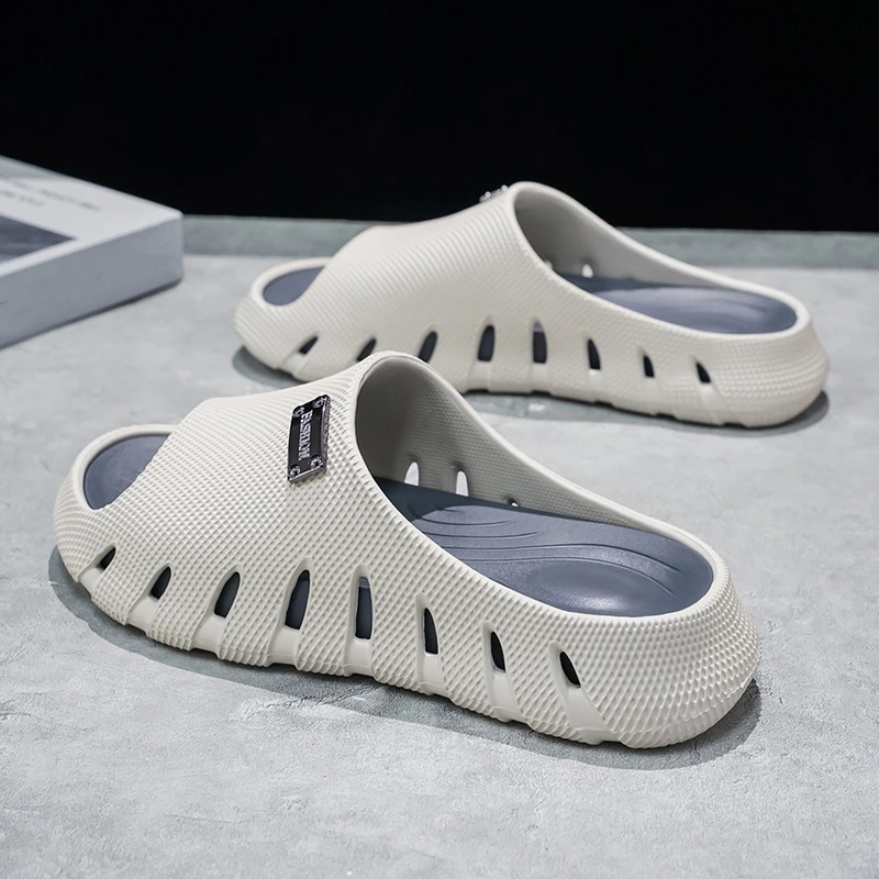Sommer-Herrenpantoffeln für Drinnen und Draußen, Weiche Komfortable Sandalen, Strand-Clogs, Herren-Freizeitschuhe, Badezimmer-Hausschuhe für Männer – Detail 5
