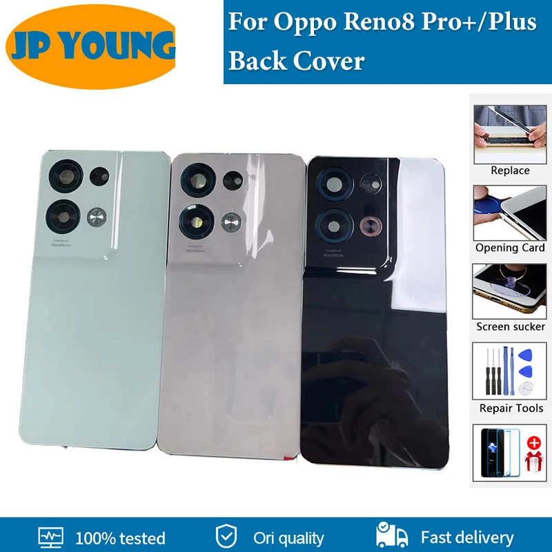 Oiginal New Back Cover For Oppo Reno8 Pro+ Plus Back Battery Cover Rear Case Housing Door For Reno 8 Pro Plus PFZM10 Replacement