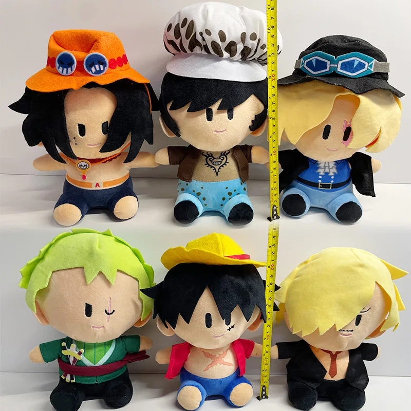 Anime Plush One Piece Luffy Toy Cartoon Character Sabo Sanji Trafalgar Law Zoro Ace Cute Stuffed Doll Kawaii Kids Christmas Gift