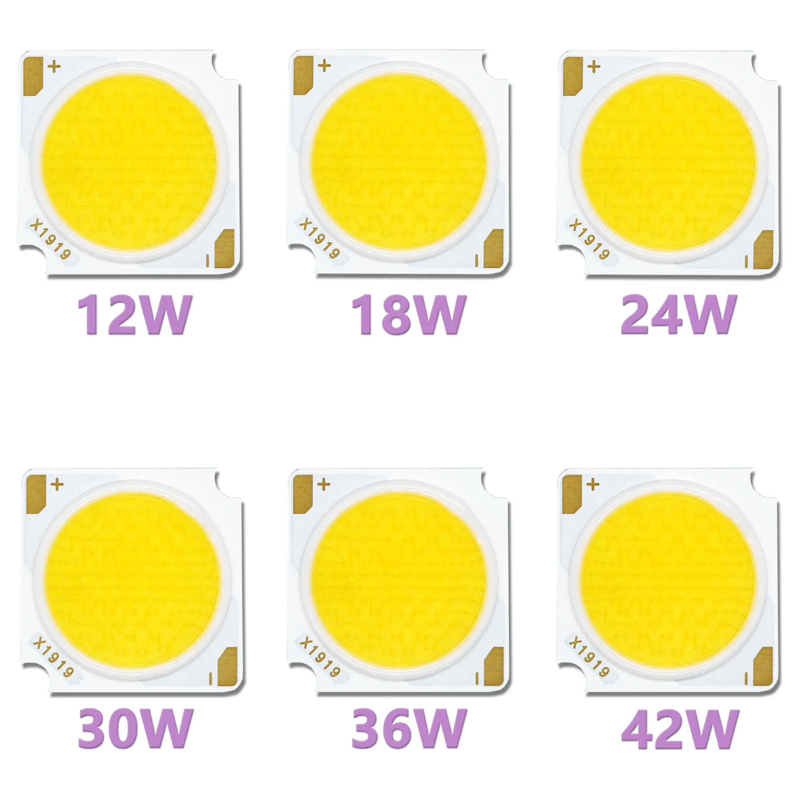 LED COB 12W 18W 24W 30W 36W 42W Bridgelux Chip DC36-39V High Power 19 * 19mm RA97 Track Lamp Downlight Light Source Accessory