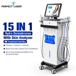 Perfectlaser Spa Facial Hydrodermabrasion Machine Skin Analyzer Oxygen Shrink Pores Skin Care Cleansing Aqua Hydro Derm Salon