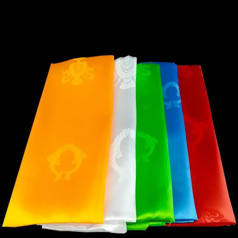 5pcs Tibetan Traditional Khata Eight Auspicious Good Luck Scarf Religious Supplies
