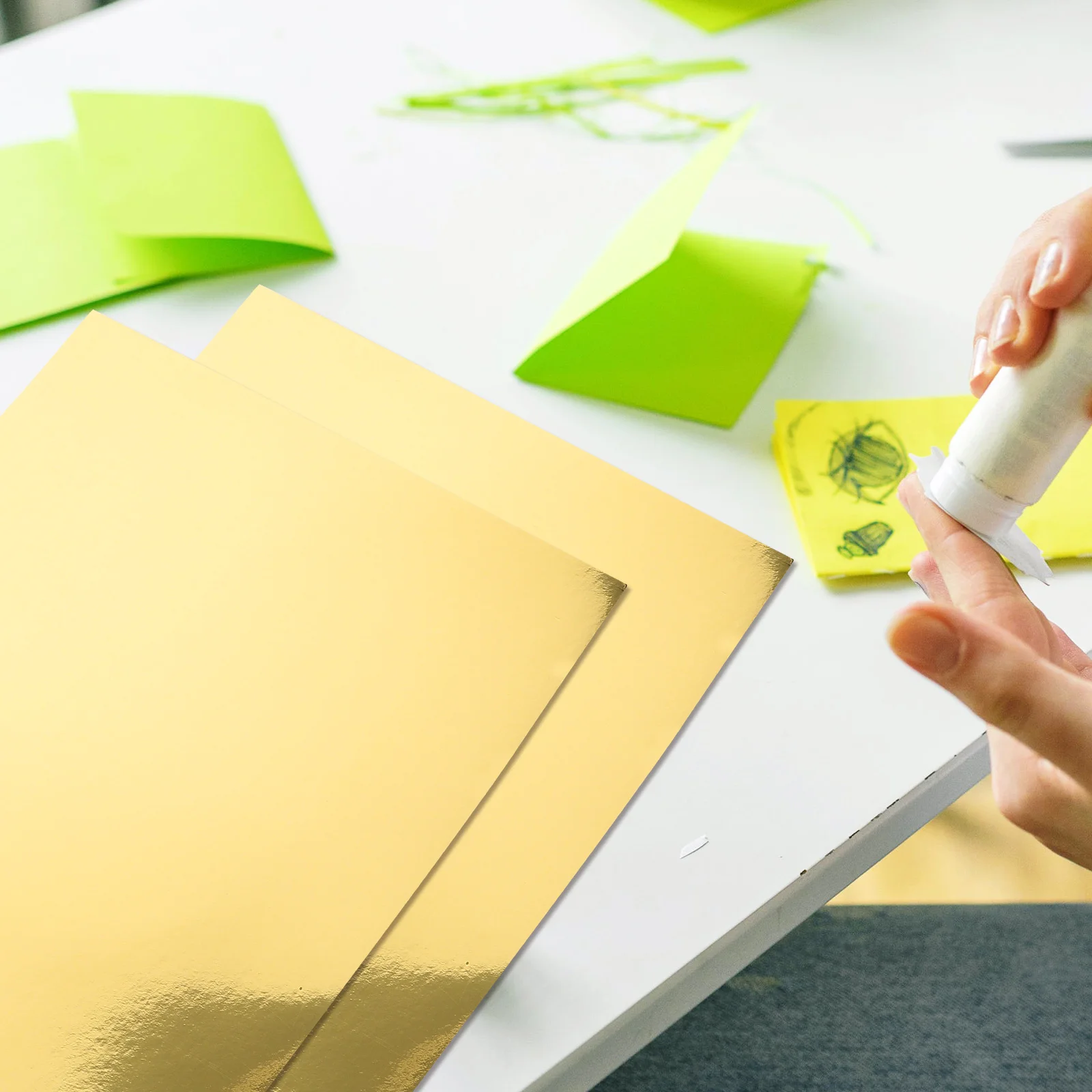 

Golden Size Diy Card Papers Shiny DIY Craft Material Kids Account Book Projects Card Paper Art Supplies