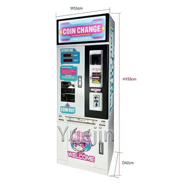 

Factory Price Smart Automatic Indoor Coin Pusher Dispenser Game Currency Changer Token Vending Machine Amusement Coin Exchange