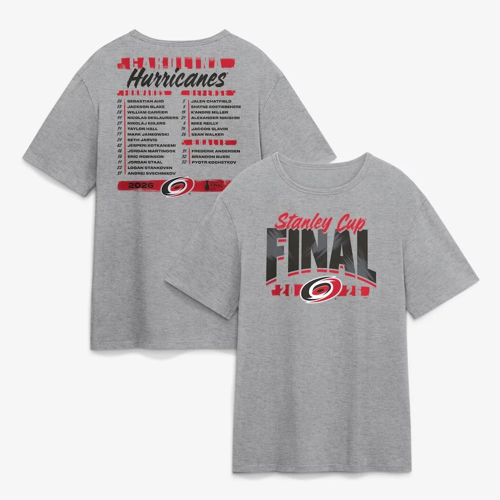 Carolina Hurricanes Finals Lineup T-Shirt für Männer und Frauen, Sommer-Baumwollkleidung, Oversize-Mode, Rundhals-Kurzarm-T-Shirt