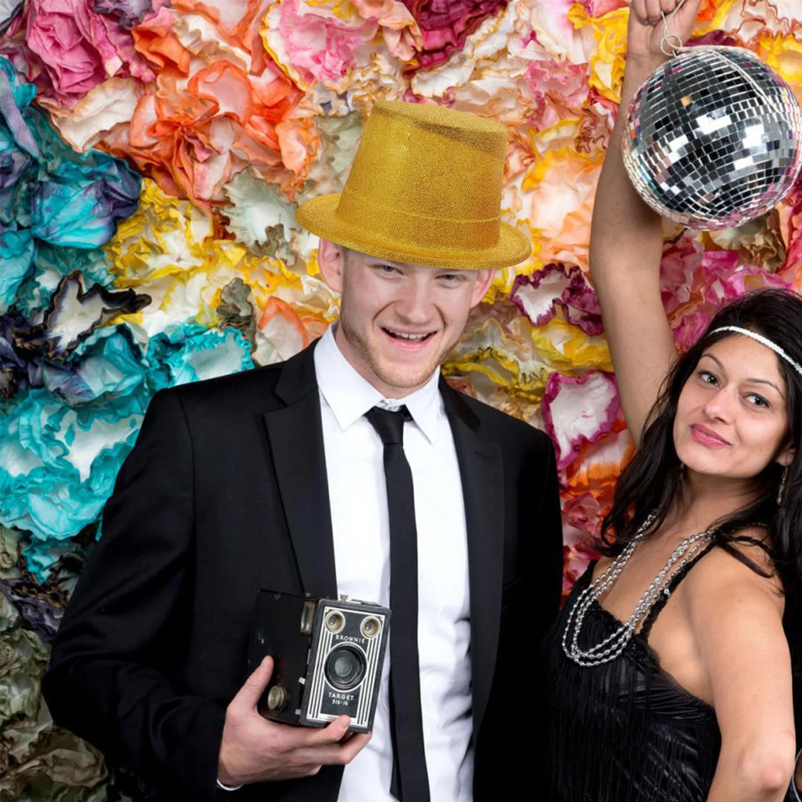 4 قطعة قبعات الترتر بريق الرائعة تألق حفلة الجاز قبعات عرض مسرحي الدعائم الديكور لأداء الرقص الترتر قبعة