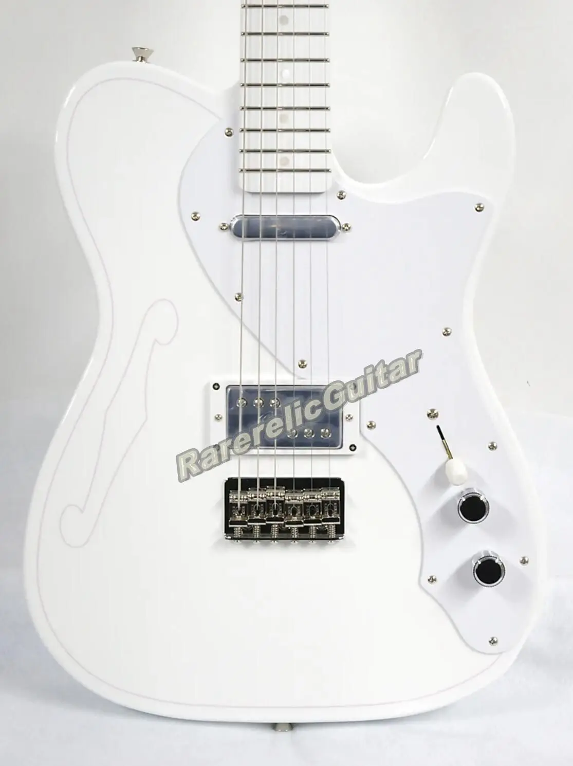 Arctic White Silent Siren Electric Guitar White Gloss Urethane Neck, Alder Body,  Shawbucker Bridge Pickup White Pearl Inlay