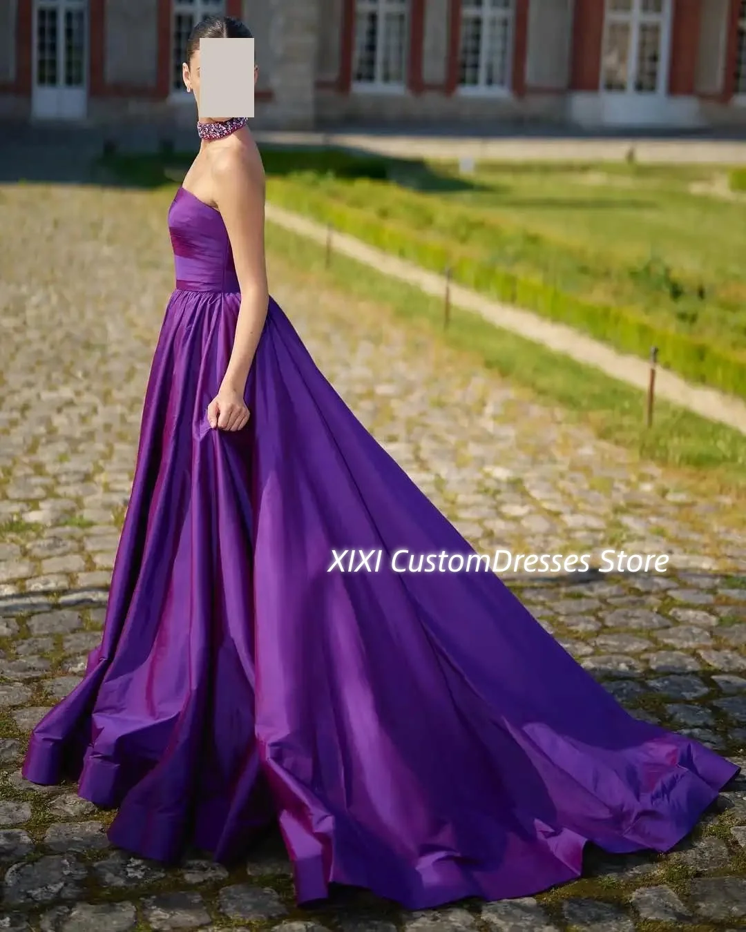 Elegant And Beautiful Dresses For Women Customize A-Line Strapless Floor-Length Wedding Party Dress Ruffle Zipper Up Dresses