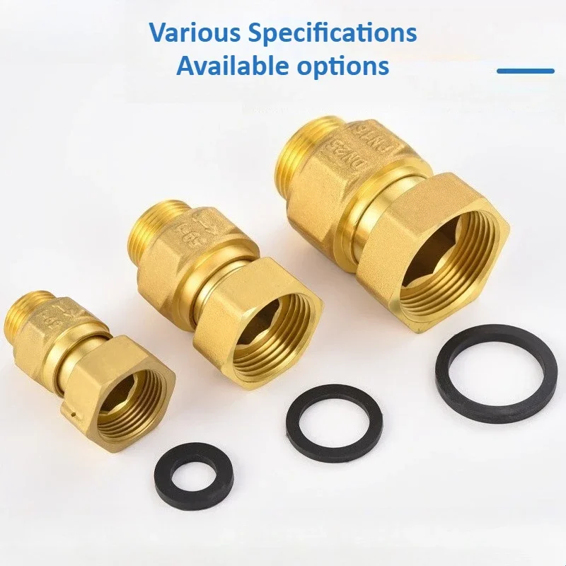 yesBrass Check Valve Union Fitting One-Way Female and Male Threaded Reverse Expandable Copper One-Way Water Meter Check Valve