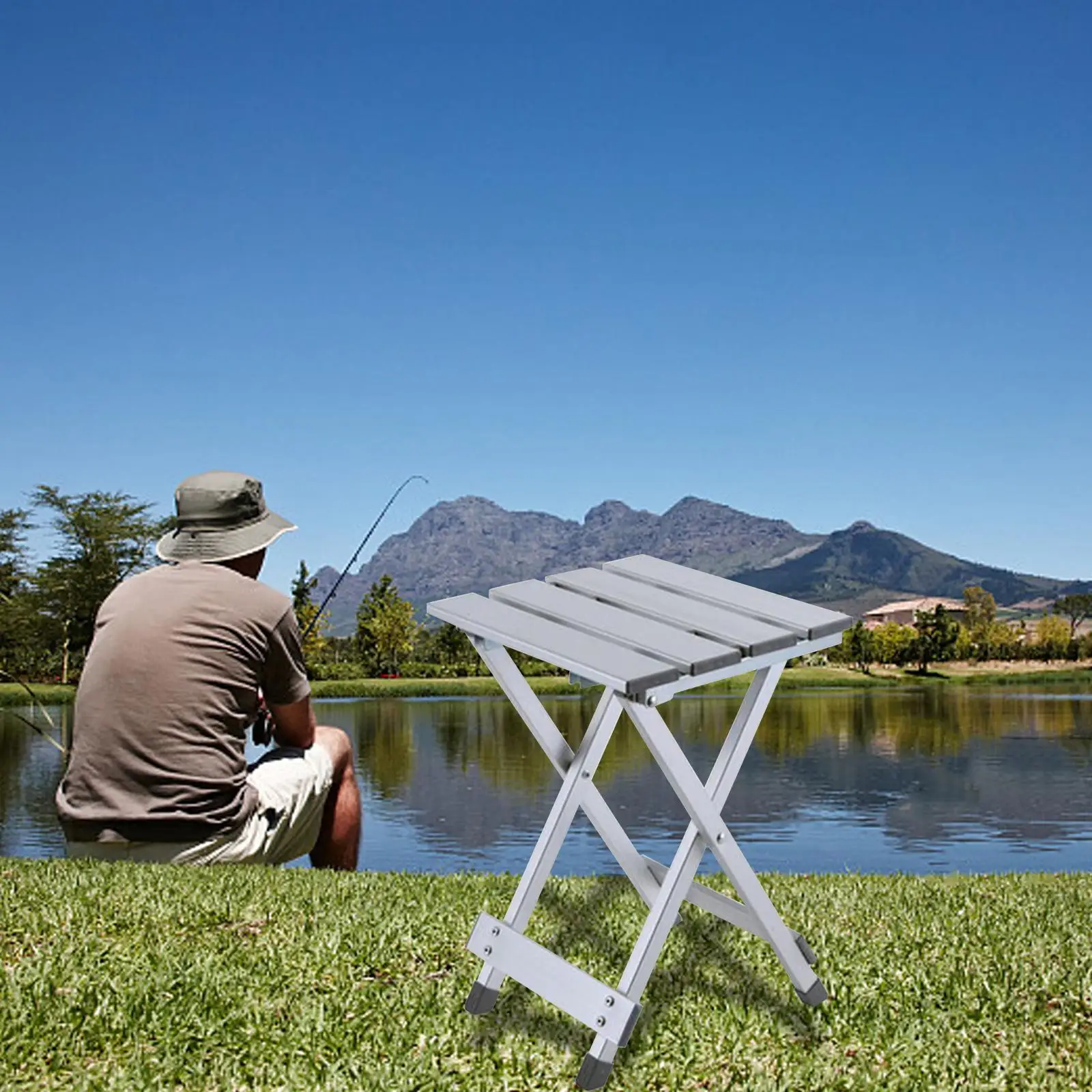 Camping Folding Stool Portable Aluminum Alloy Collapsible Stool Outdoor Foldable Stool for Hiking Garden Backpacking Travel