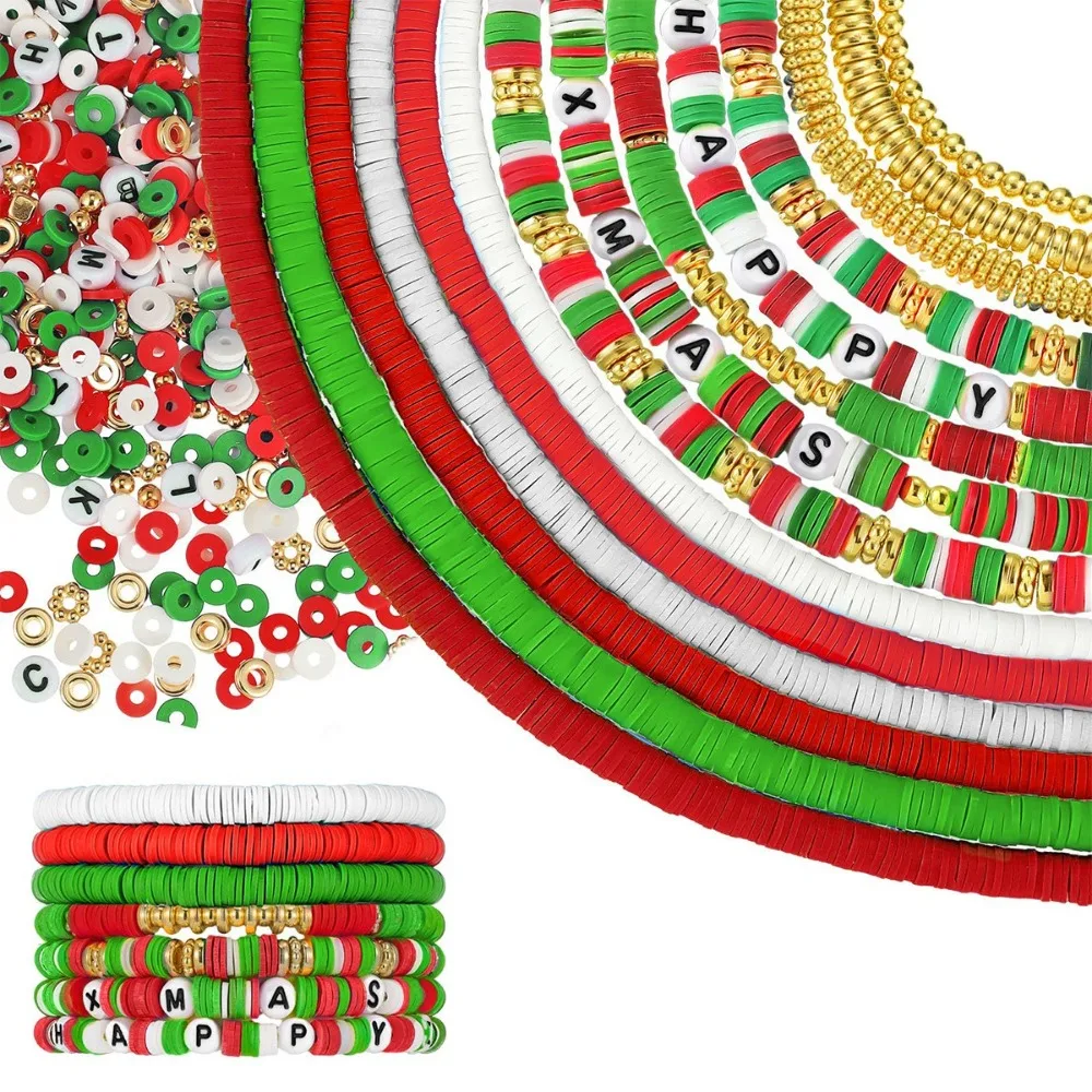 3200 pçs 6mm contas de argila decoração de halloween múltiplas cores pulseira fazendo kit acessórios de natal diy polímero heishi contas