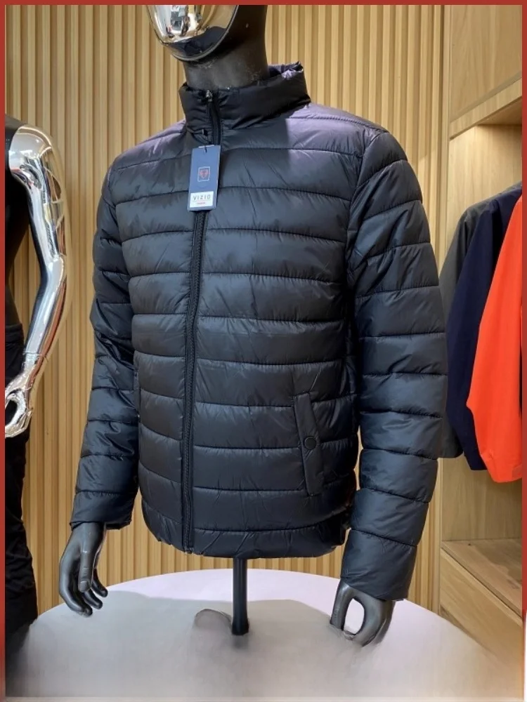 

Мужская базовая теплая хлопковая куртка с воротником-стойкой, осень-зима, универсальная верхняя одежда, застежка-молния, нейлоновая ткань, молодежный модный Sle