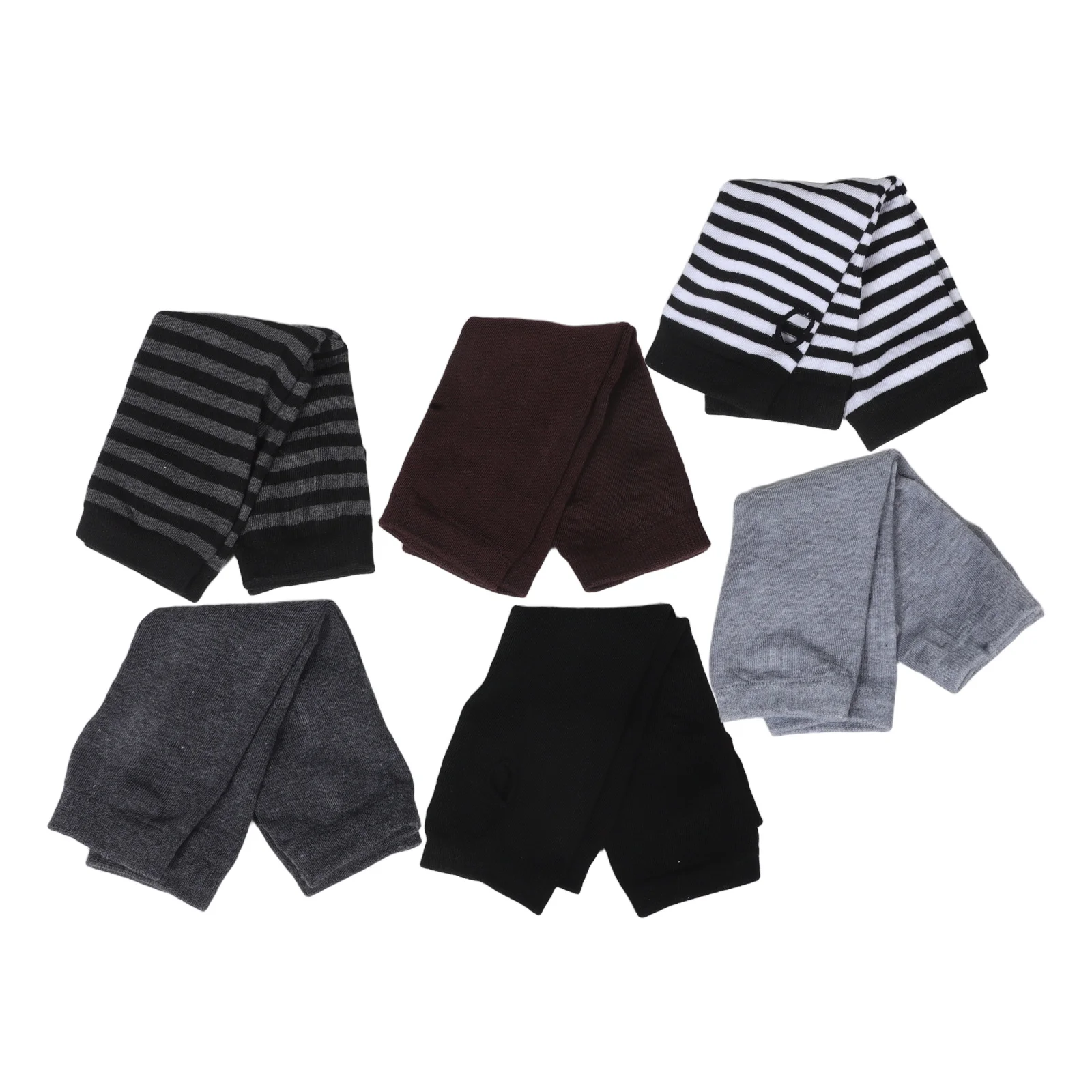 

6Pairs Winter Fingerless Gloves Women Knitted Long Elbow Length Thumb Hole Stretchy Arm Warmers Soft Comfortable