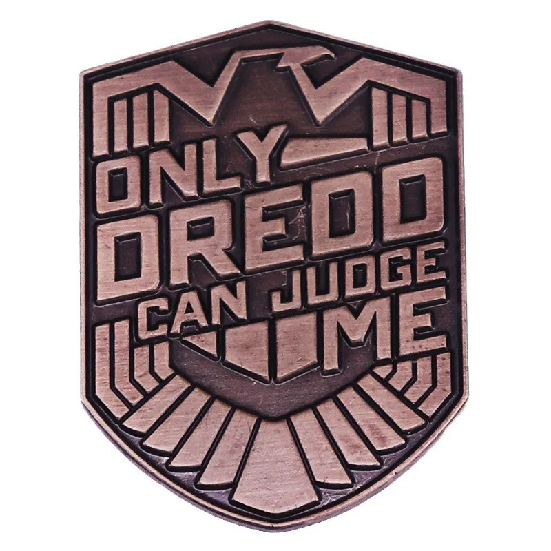 JUDGE DREDD SHIELD Retro Eagle Metal Brooch Badge Cartoon pins Fashion Jewellery Clothes Hat Backpack Accessory Gifts