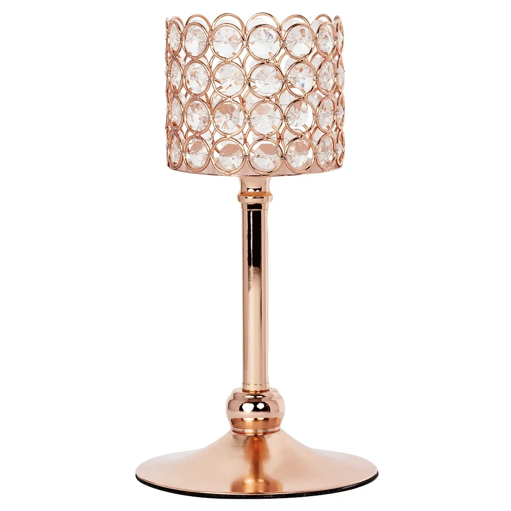

'Elegant 28" Rose Gold Metallic Reversible Riser Flower Vase - Perfect for Wedding and Event Centerpiece