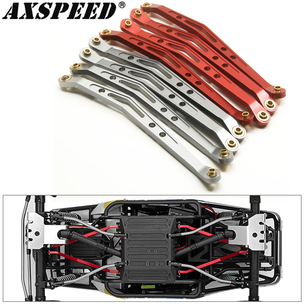 AXSPEED varilla de enlace de aluminio brazo inferior superior enlace de suspensión del chasis para 1/10 coche trepador de control remoto Axial Wraith 90018 piezas