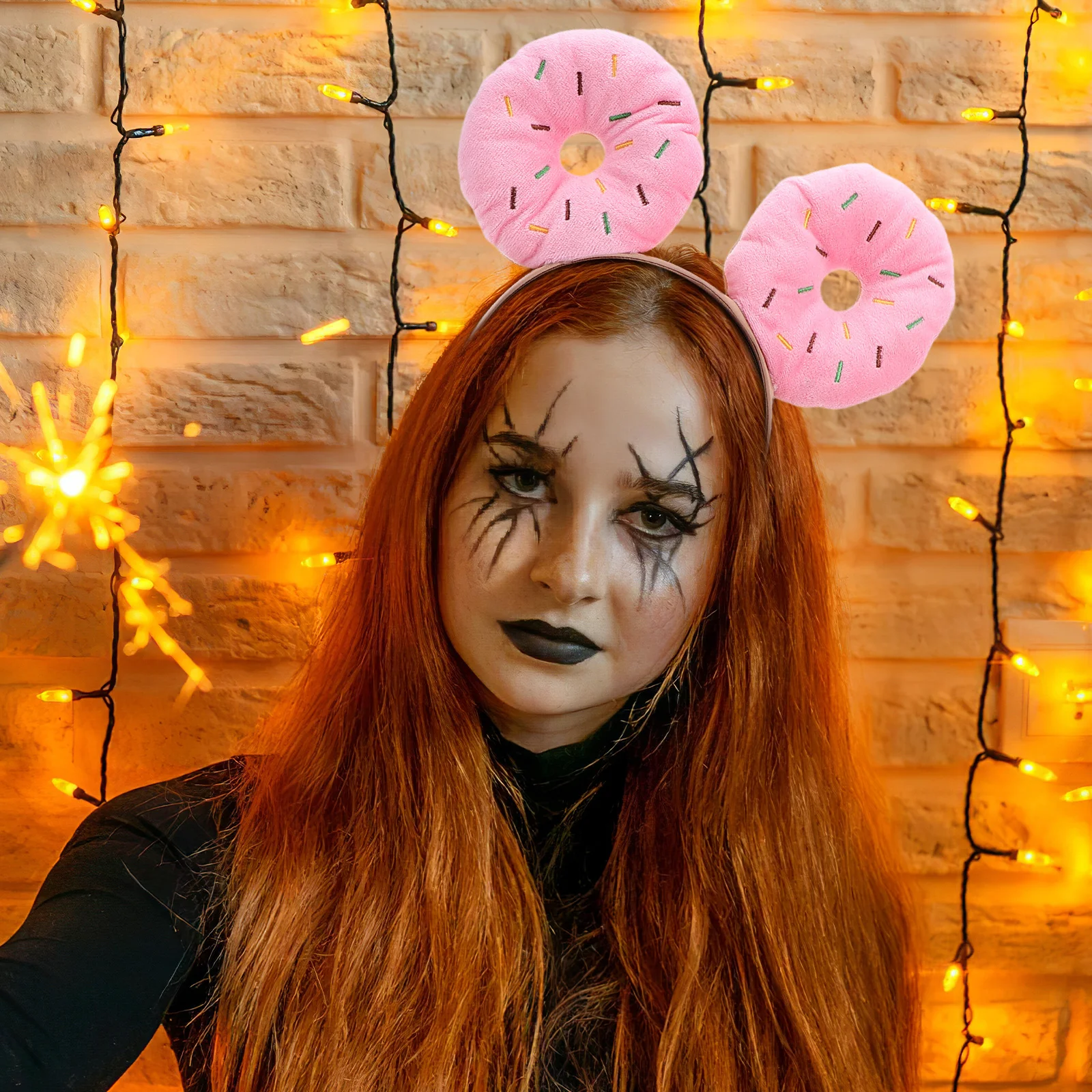 Diadema de Donut para mujer, divertida aro para el pelo de Donut, fiesta, Carnaval, disfraz de Halloween, accesorio para el cabello temático de postre realista