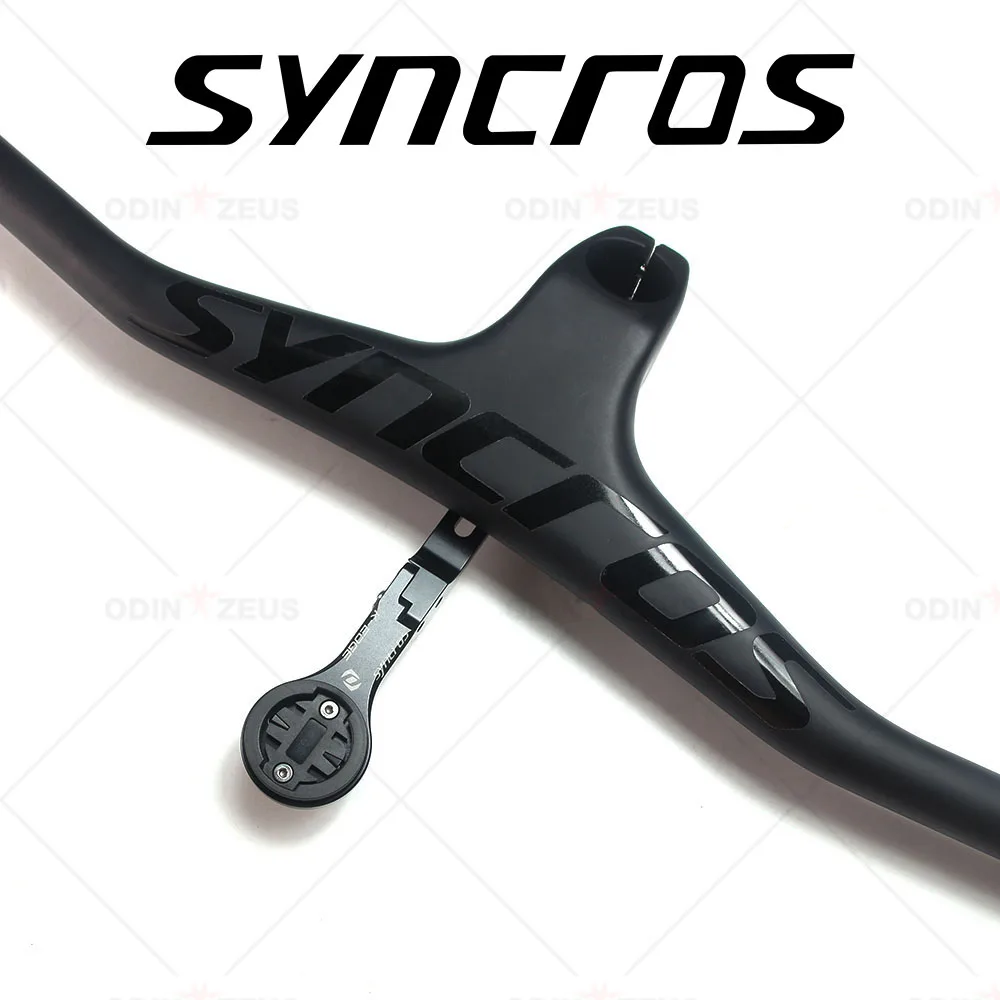 

With Mount Stand Syncros -17 High Quality Integrated Carbon Fiber MTB Bike Black Matte XC MTB Bicycle Handlebar 70/80*740mm