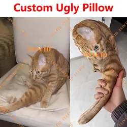 Customized Ugly Pet Pillow,Personalized Cushion,Custom 3D Dog Cat Animal Throw Pillow,Hot Birthday Gift,Pet Loss Memorial Gifts