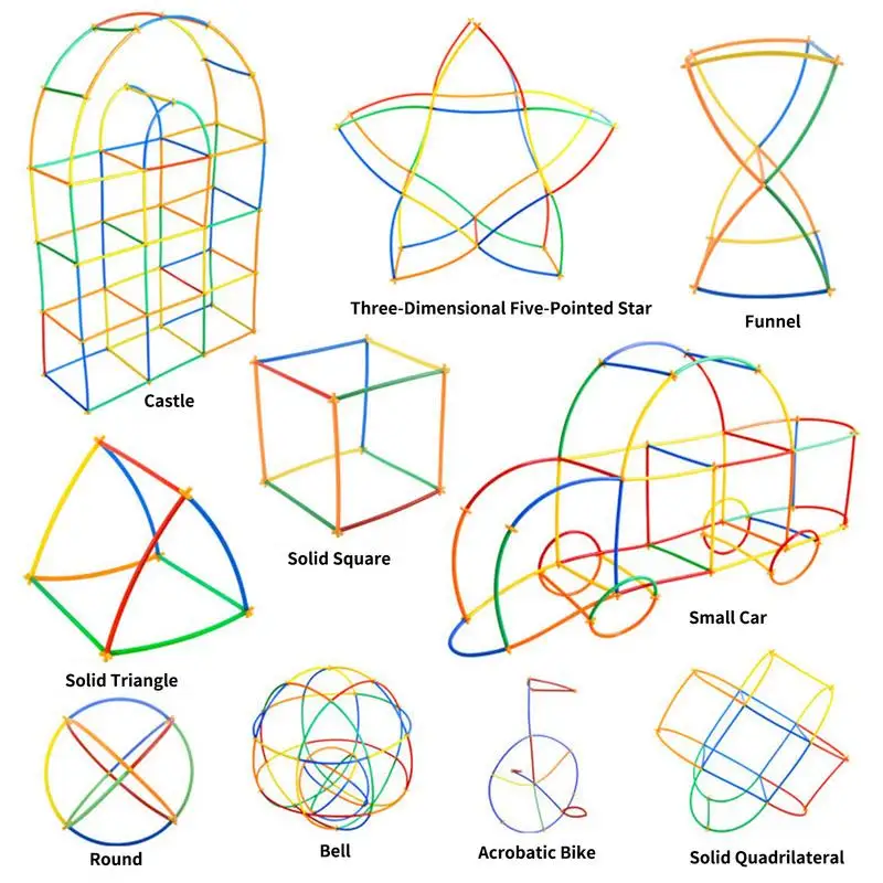 Straw Connectors Toy Straw Constructor Interlocking Engineering Toys Building Massive Fort Kits Ideal Kids Educational Toys