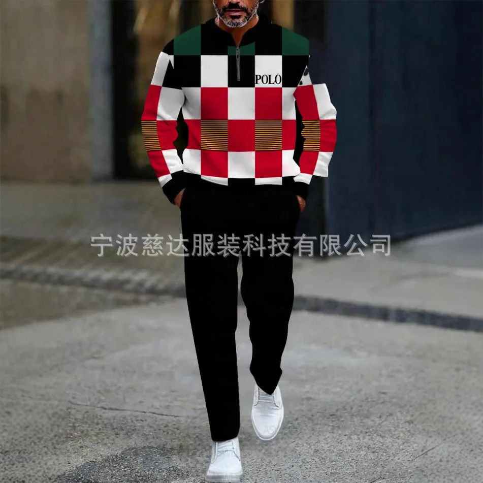 وصل حديثًا بدلة رياضية للرجال لعام 2025 بطباعة رقمية ثلاثية الأبعاد رائجة البيع للأسواق الخارجية