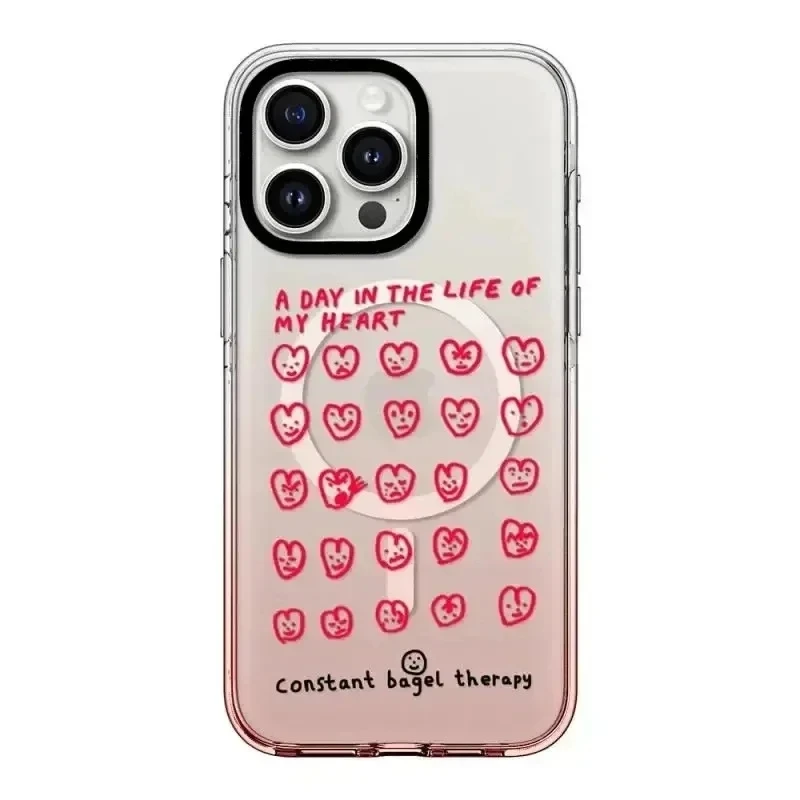 

Always Kind Pink Gradient Transparent Border iPhone 13 15 14 Pro Max Protective Case, Fits iPhone 15 Pro Max