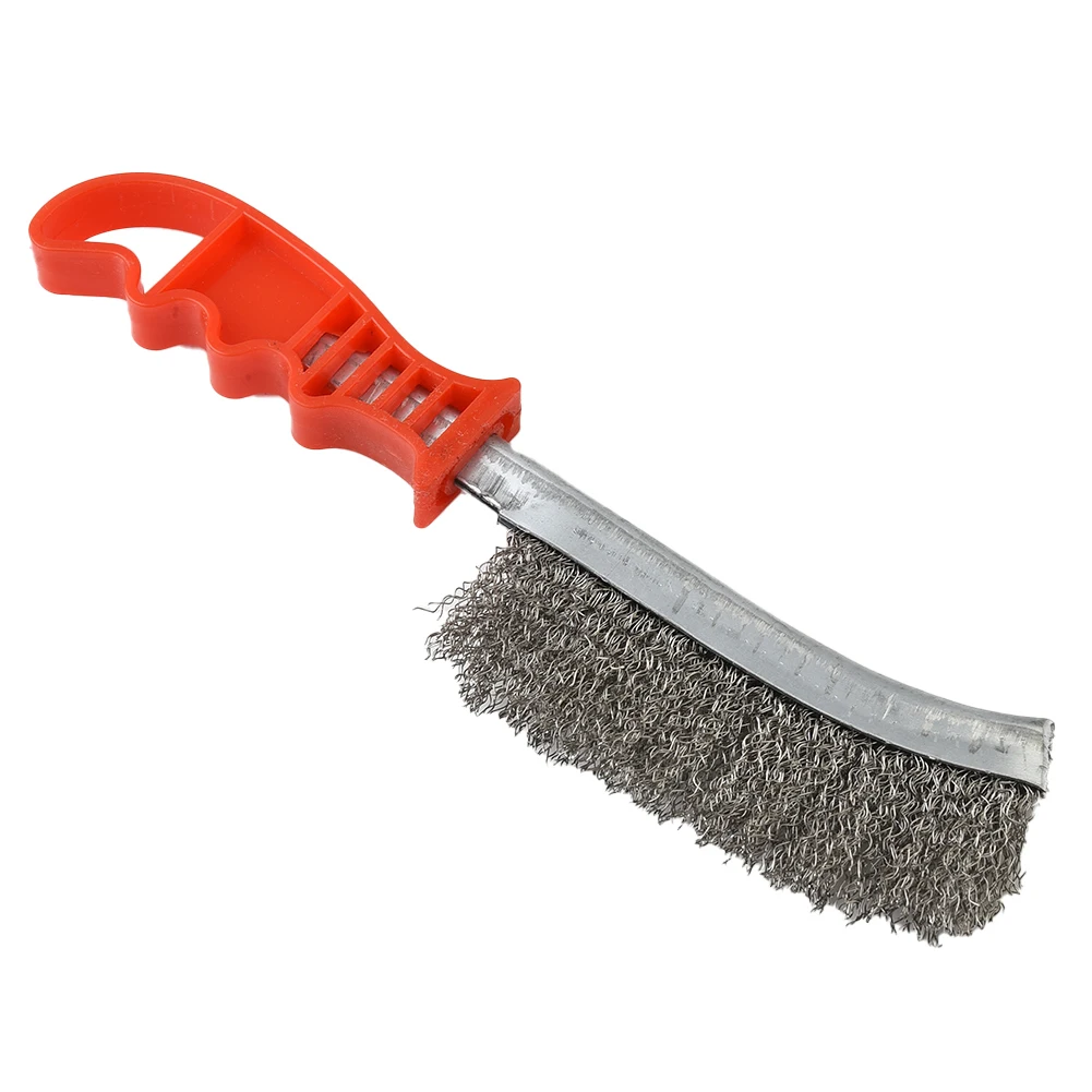 Cepillo de soldadura, limpieza de taller de alambre para costura de óxido manual, herramientas de acero inoxidable, eliminación de rojo + plata, práctico y útil