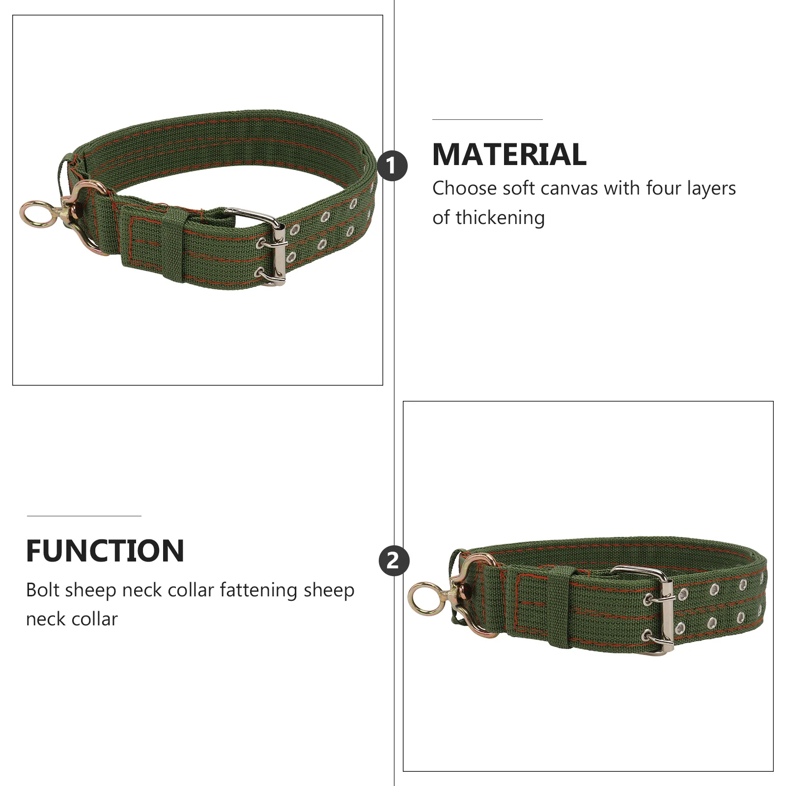 

1Pcs Sheep Collar Thickened Canvas Explosion Proof Buckle Livestock Safety Collar Feeding Traction Rope Animal Husbandry Supply