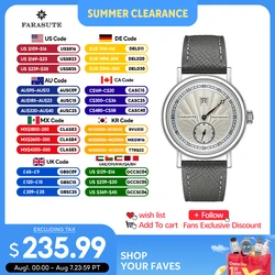 FARASUTE erkekler otomatik mekanik İzle lüks Retro 38mm atlama zamanlama otomatik İzle safir ayna su geçirmez izle