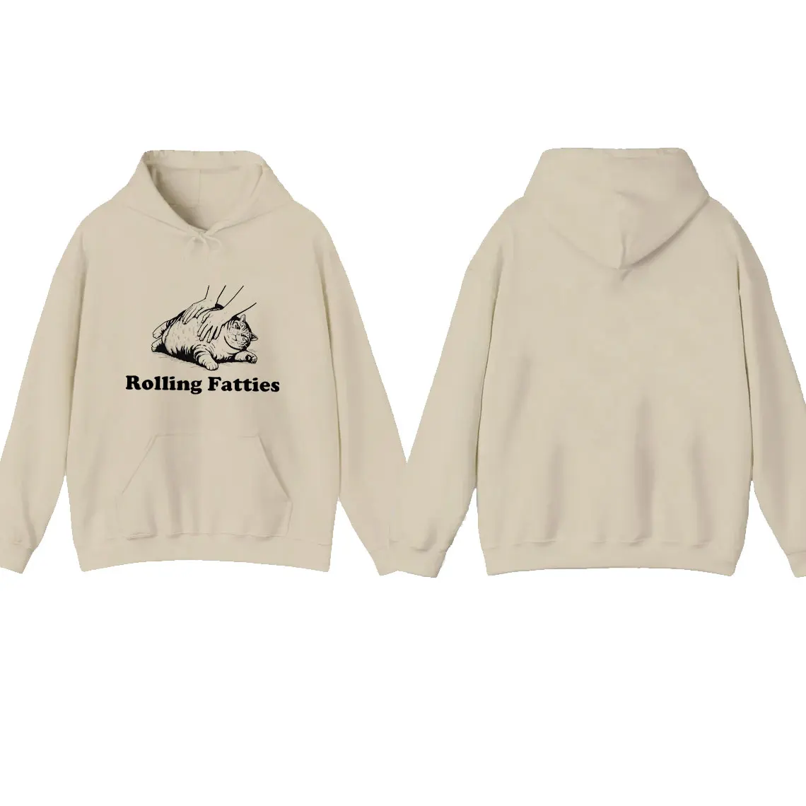 Cat Shirt Funny Rolling Fatties Graphic T-Shirt Unhinged Cat Lovers Gift Cute Fat Cat Sweatshirt Hoodie Tee for Women Men Casual