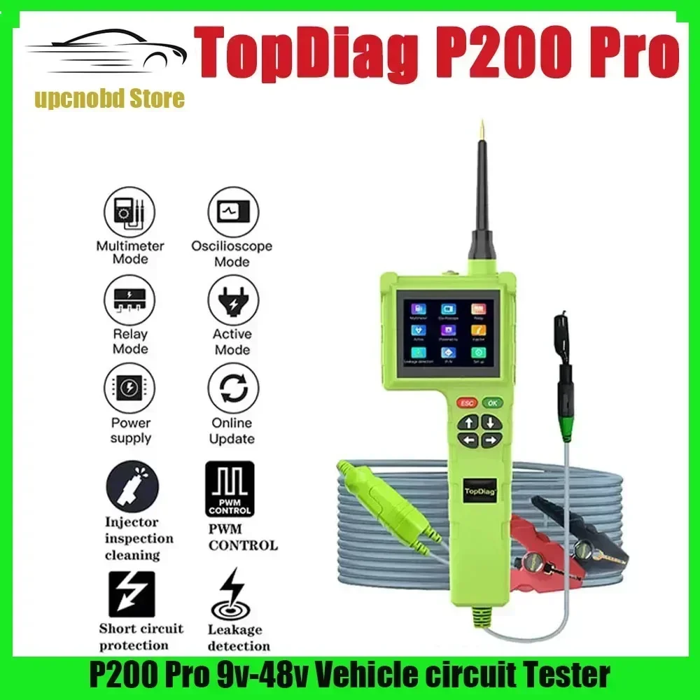 New JDiag P200 Pro Automotive Circuit Tester 12V 24V Power Circuit Probe Kit Car Voltage Resistance Relay Tester Diagnostic Tool