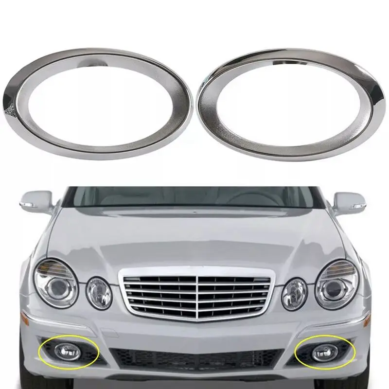 A76T-المصد الأمامي الضباب غطاء خفيف كروم ل S211 W211 E-CLASS W211 الضباب مصباح الحافة 2118850974 2118851074 #6