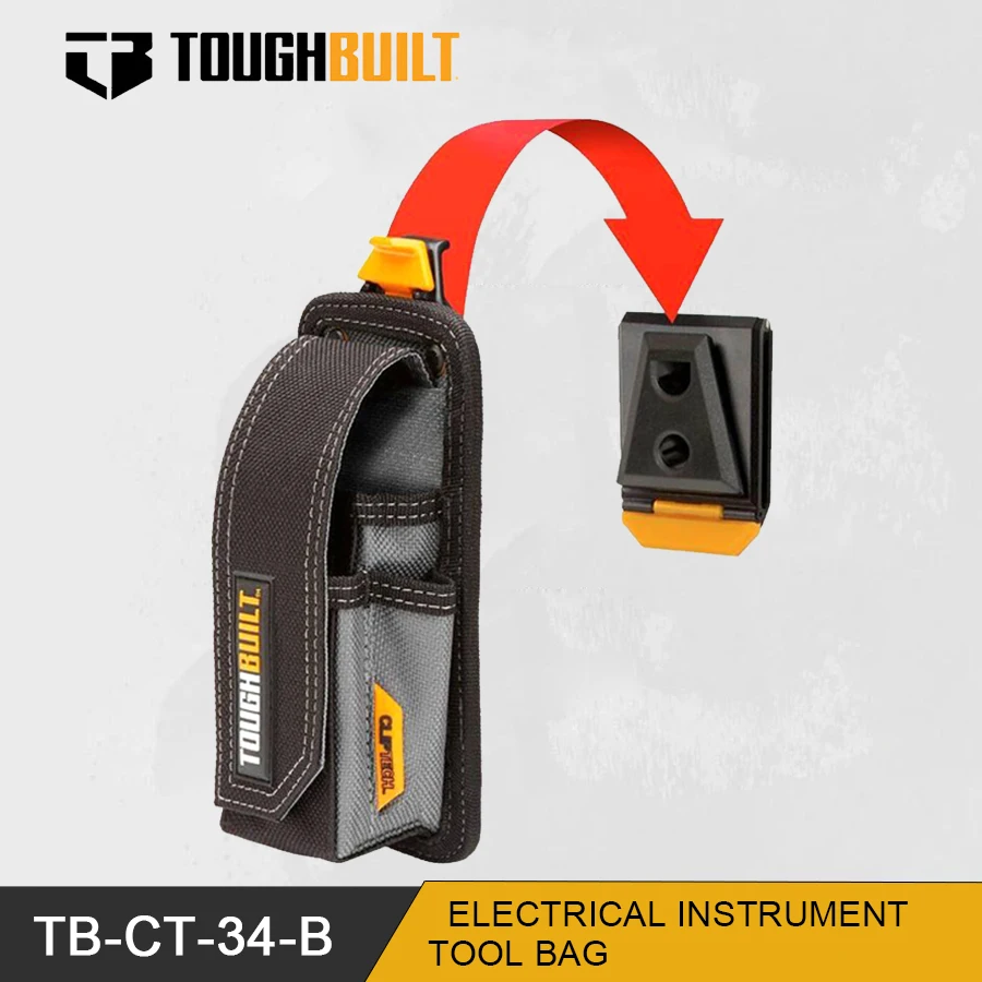 TOUGHBUILT Small Electricians Pouch with 13 Pockets and Loops Heavy Duty Meter Tester Pouch TB-CT-34-B