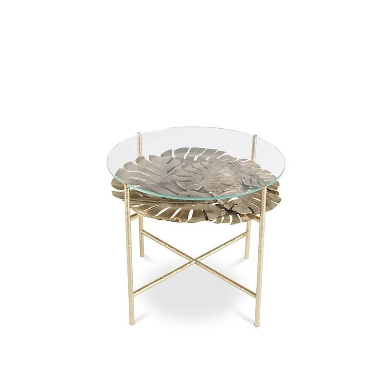 Lámpara de techo de lujo para sala de estar, estilo Villa, de latón Cavalli con cristal en forma de hoja y bordes redondos