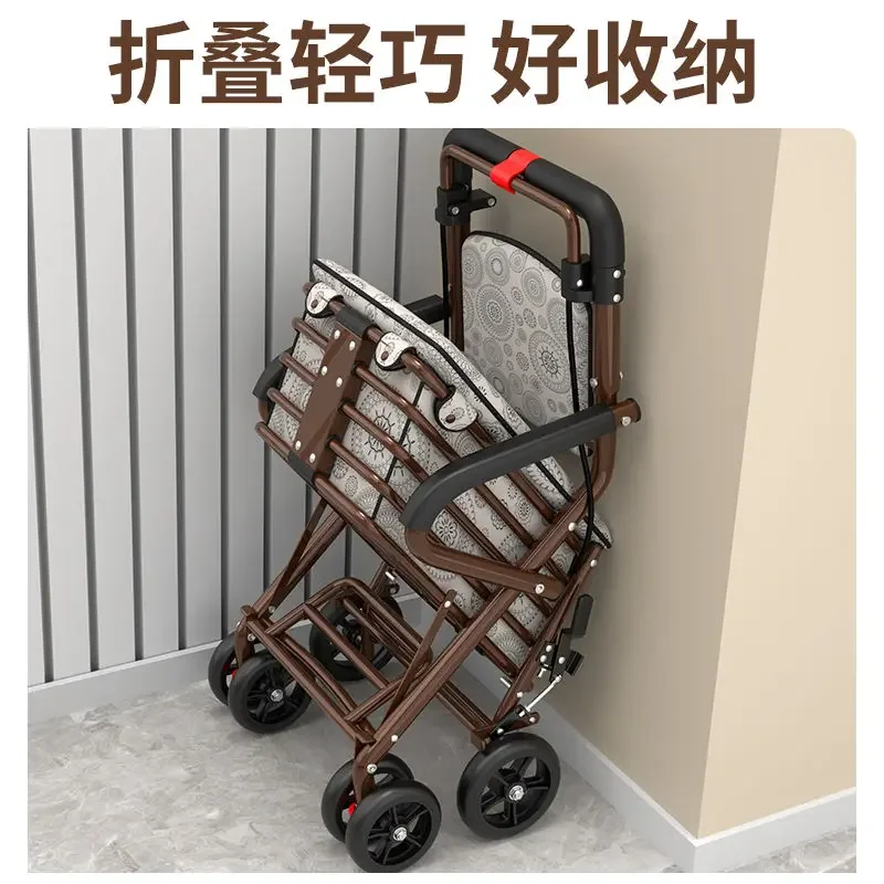 Elderly trolley storage shopping cart foldable grocery cart