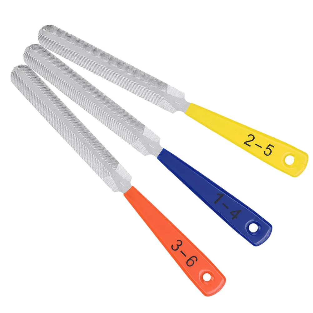 3Pcs Plastic Nut Saddle Luthier Tool Guitar Nut Files Set For Luthier Handle Professional Slot Filing Repair Bass