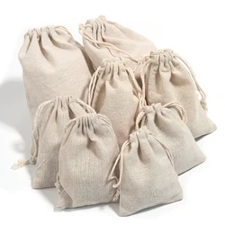 5-10pcs/lot Jute Gift Pouches Small Sack Bag Drawstring Sachet Bag Jewelry Storage Bag Christmas Gift Bag Webbing Packaging Bags