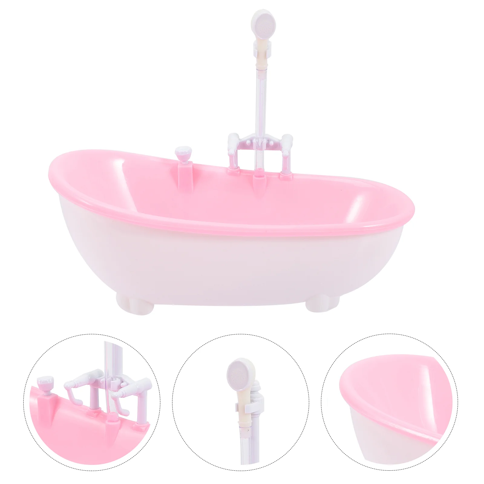 Spray Tub Toys Electric Bathtub Dollhouse Accessories for Toddlers Preschool Miniature with Sprayer Scale
