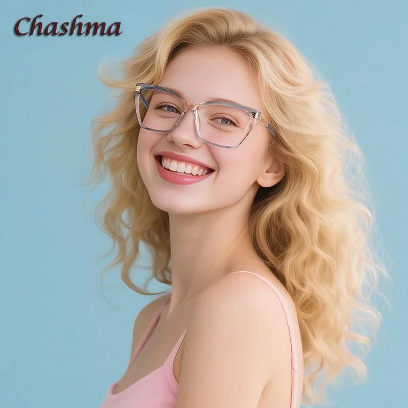 

Chashma Glasses Cat Eye Women TR90 Prescription Glasses Frame Optical Eyewear Spring Hinge Trendy Fashion Spectacle for Lady