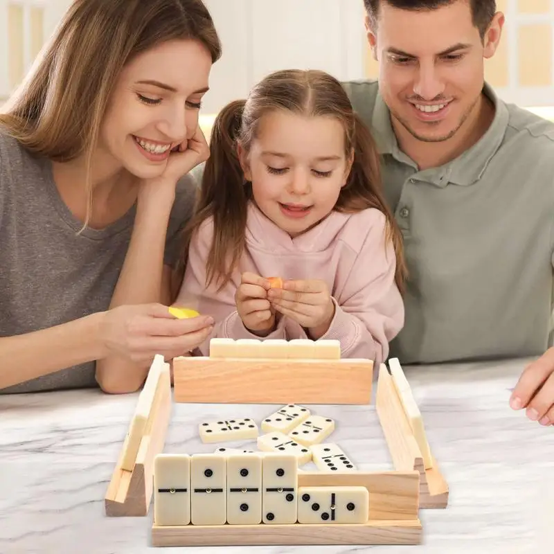 Retro Dominoes Game Set Classic Dominos In Eva Hard Case Easy Carry Traditional Design Dominos Game For Family Friends For