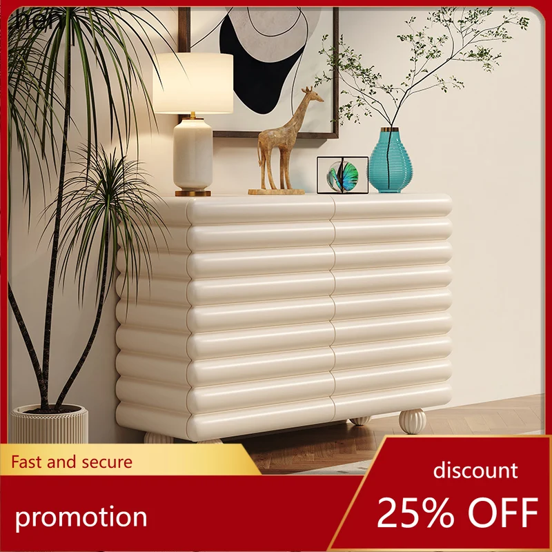 

HXL Cream style living room wall decorative cabinet light luxury modern simple household entrance cabinet