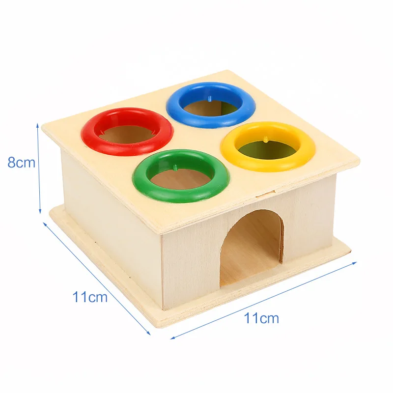 Kid Educational Toy Children Montessori Object Permanence Box Hammer Box Macaron Wooden Toys Coin Ball Textile Drum Drawer Box