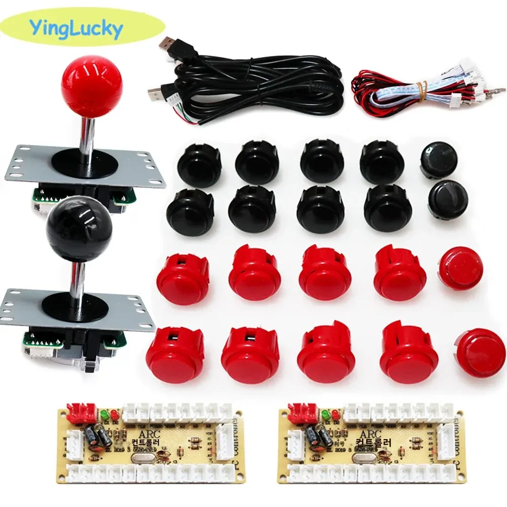 Arcade 2 Player Zero Delay Kit Mando Arcade Usb Encoder To Pc Rasberry Pi SANWA Push Button Joystick Usb Arcade Cabinet