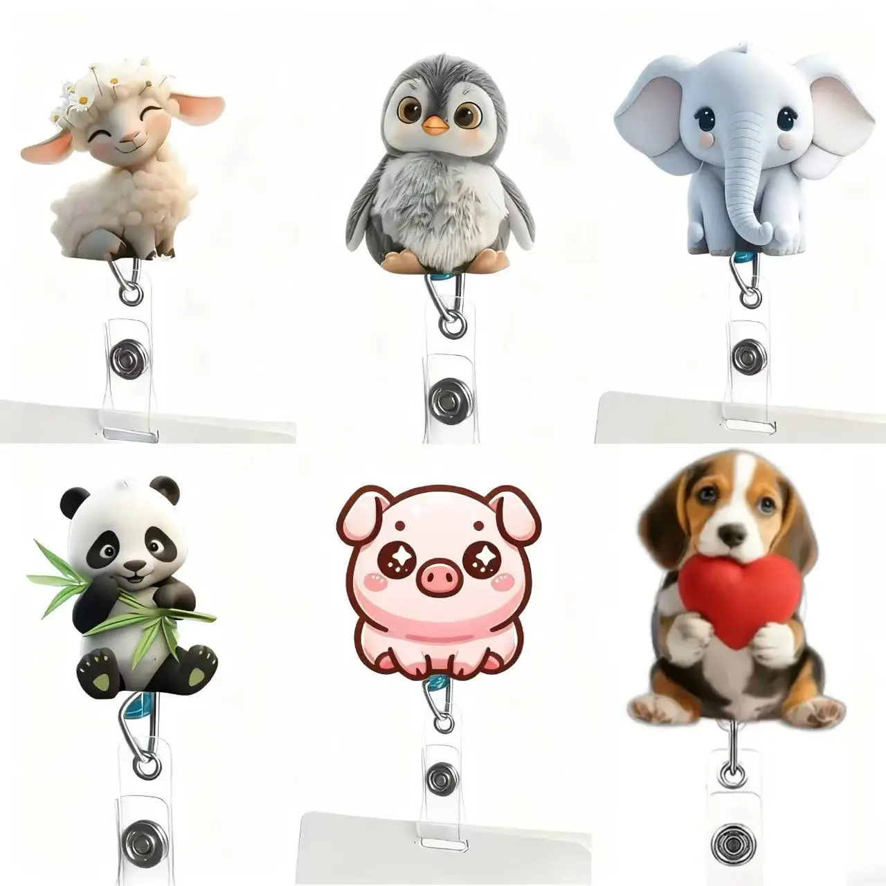 1PC Cute Cat Retractable Badge Reel for Nurses - Durable Acrylic ID Holder, Top Choice School Supplies for Nurses/Students