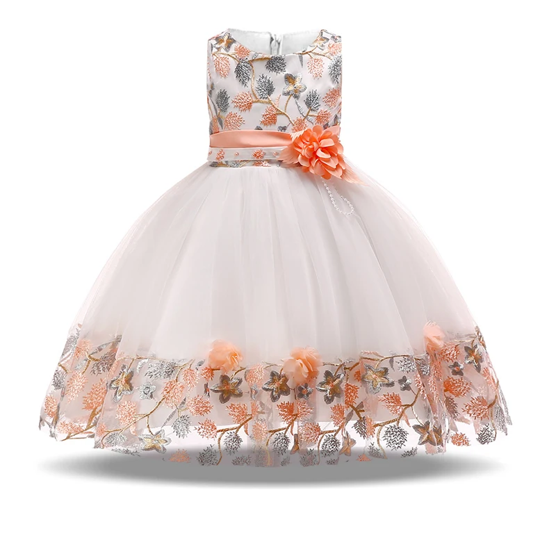 Summer Flower Dresses for Girls Children Birthday Party Wedding Dress Prom Evening Princess Dress Costums Kids Clothes 3-8 Years