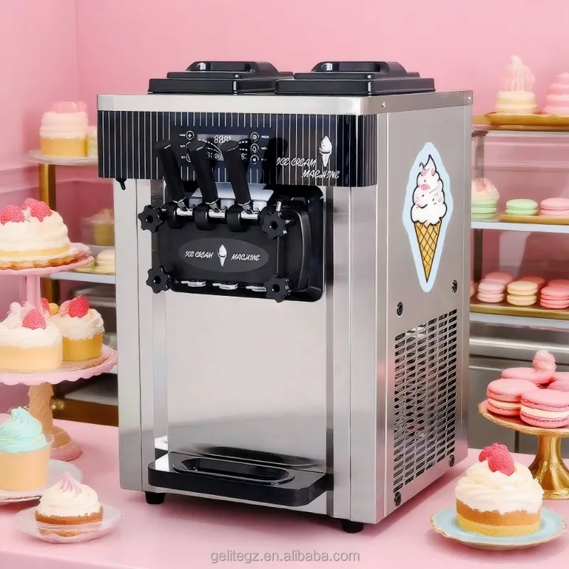 

High-Efficiency Commercial Soft Serve Ice Cream Machine Sundae Cone Automatic Stainless Steel Dessert Maker Ice Cream Machine
