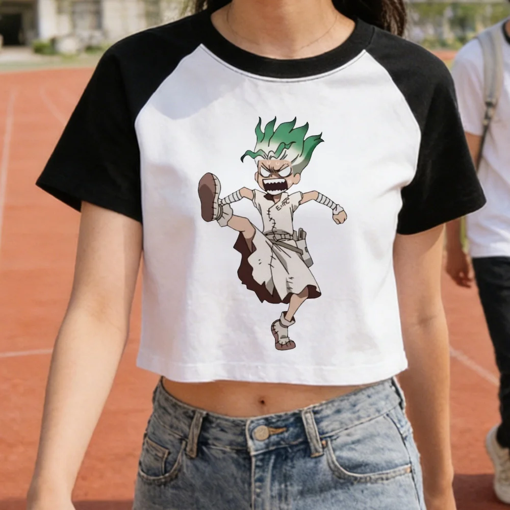 Dr Stone crop top female graphic gothic korean fashion party y2k tshirt graphic cheap gothic