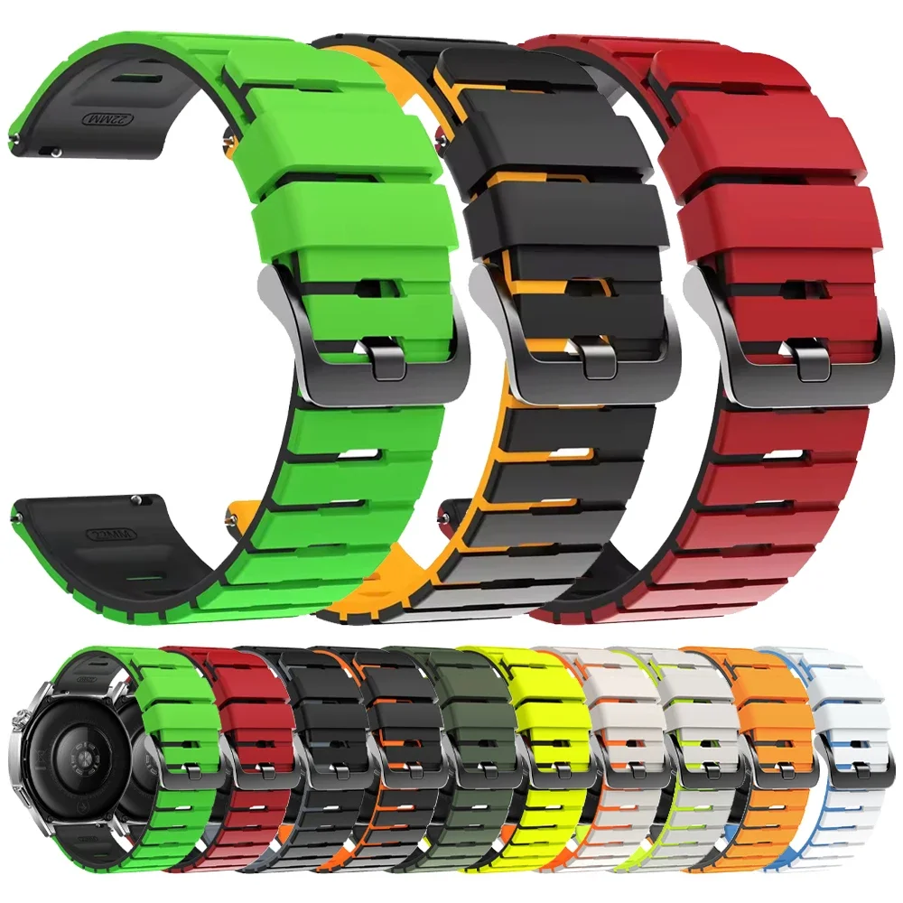 22mm Silicone Watch Strap For COROS PACE Pro/Pace 4 3/APEX 2Pro/Apex 46mm Sport Two -Tone Colorful Bracelet For COROS APEX 4 42M